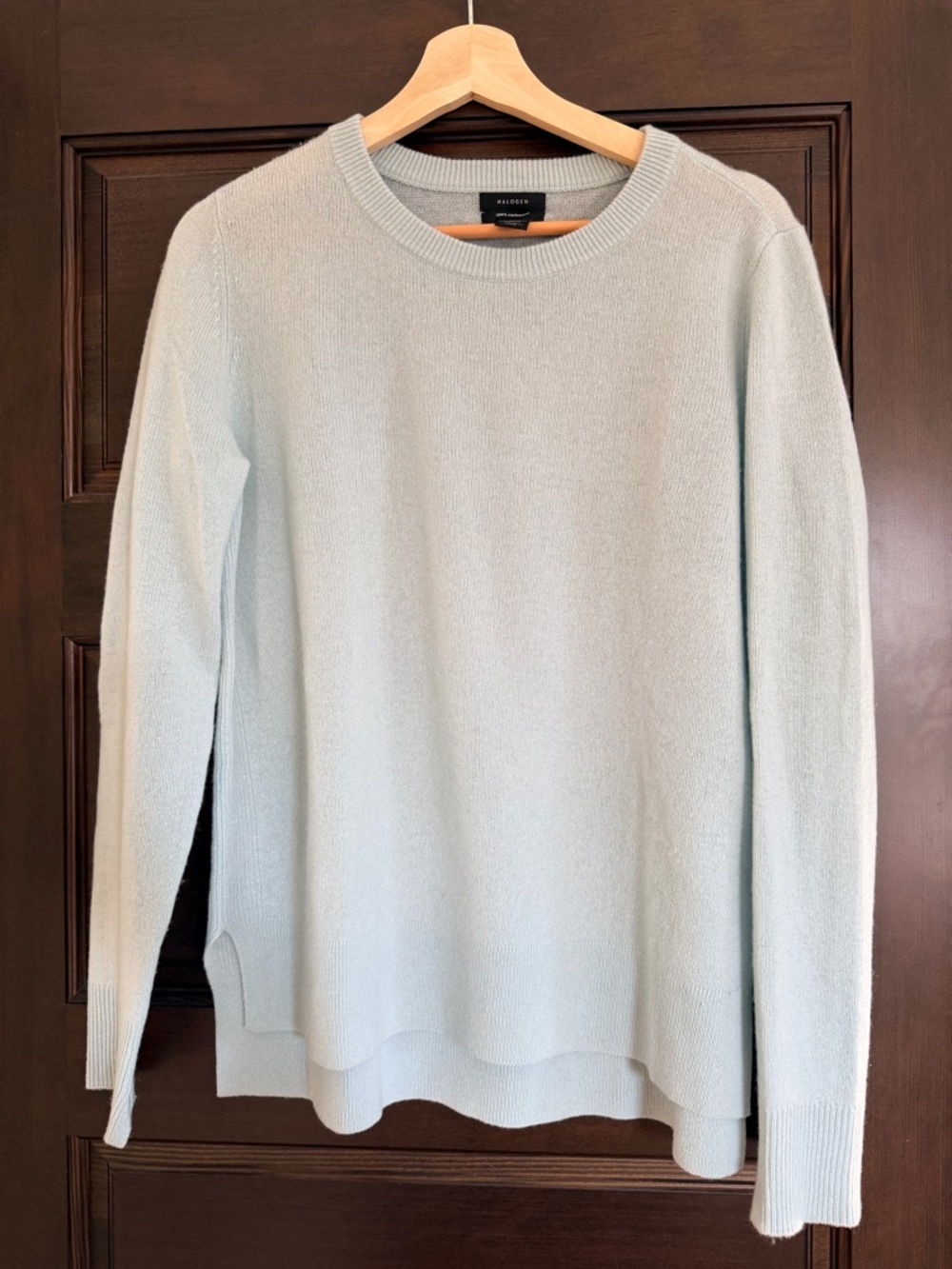 Halogen Mint Green 100% Cashmere Crewneck Sweater